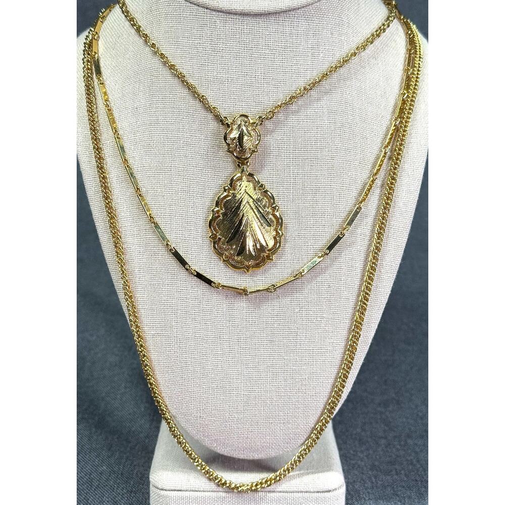 Vintage Gold Tone Layered Necklace